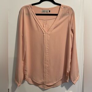 Veronica M blush long sleeve blouse